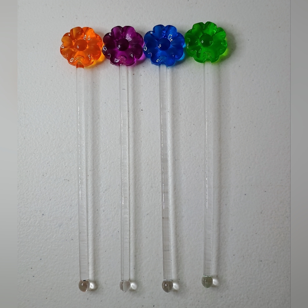 Colorful Flower Drink Stirrers